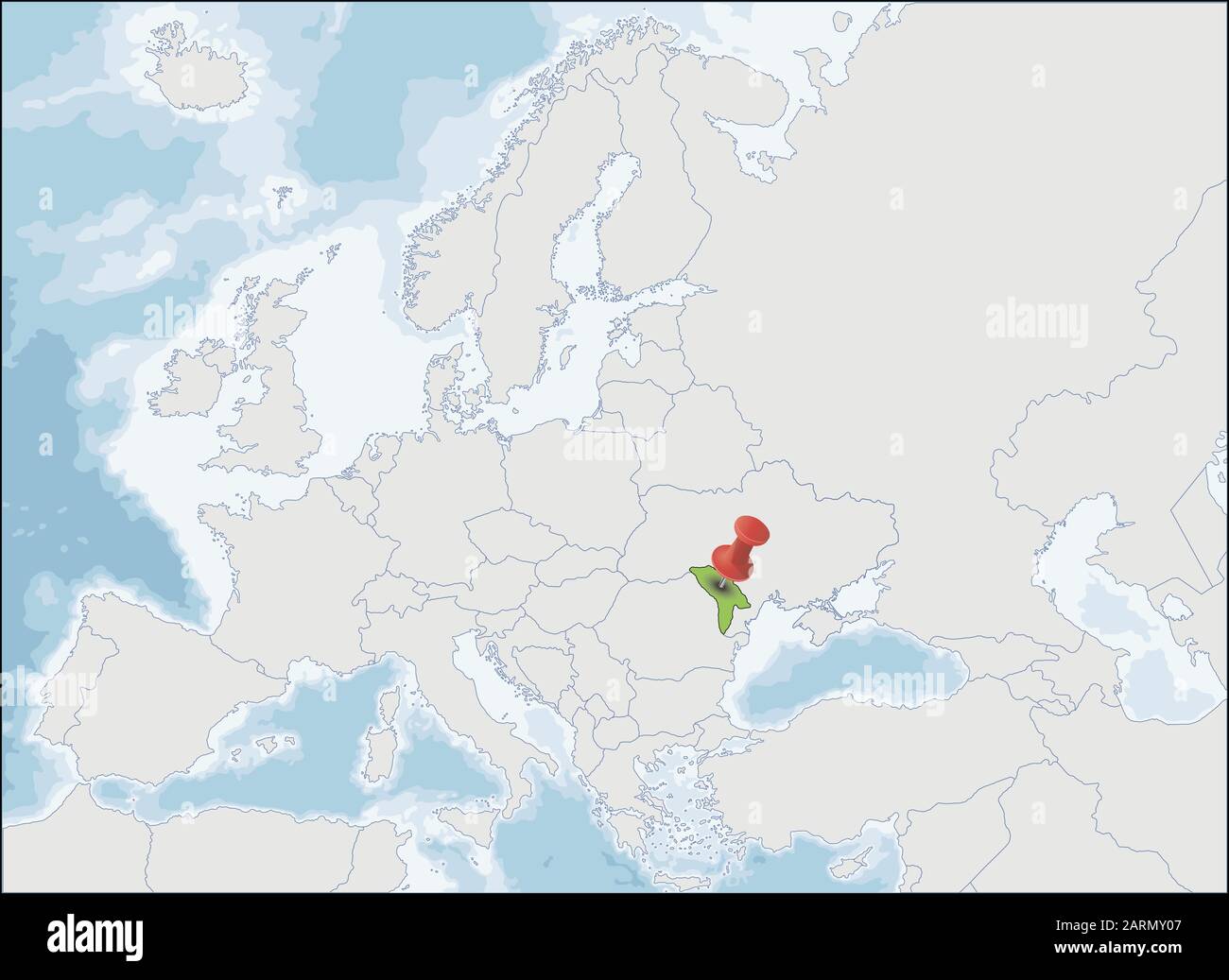 Lage der Republik Moldawien auf der Europakarte Stock-Vektorgrafik - Alamy