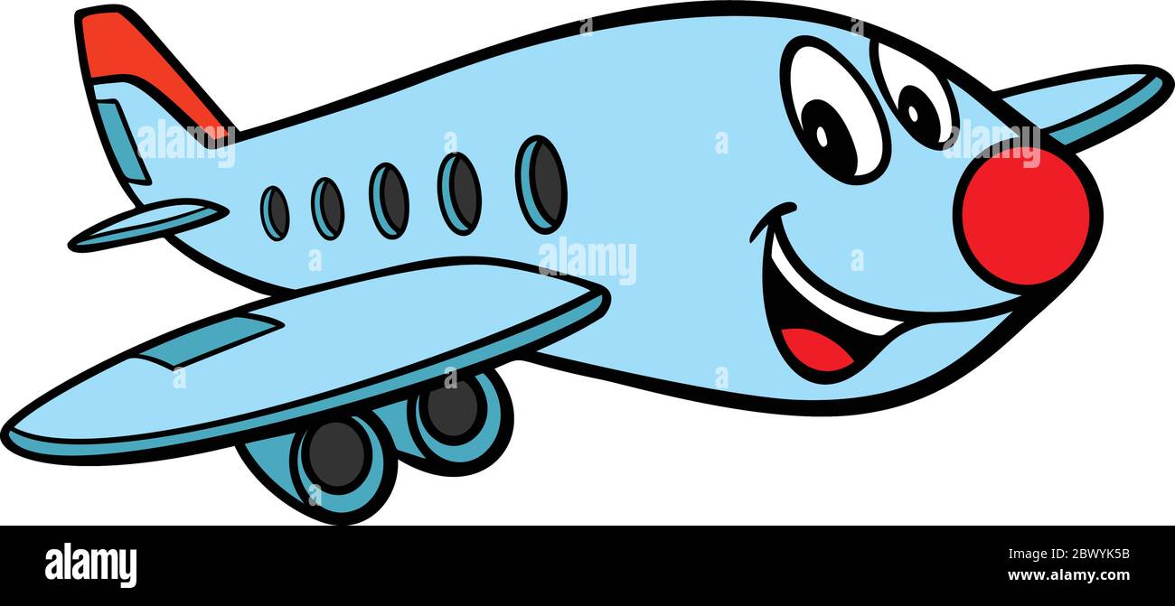 Flugzeug Cartoon - eine Illustration eines lustigen Flugzeug Cartoon