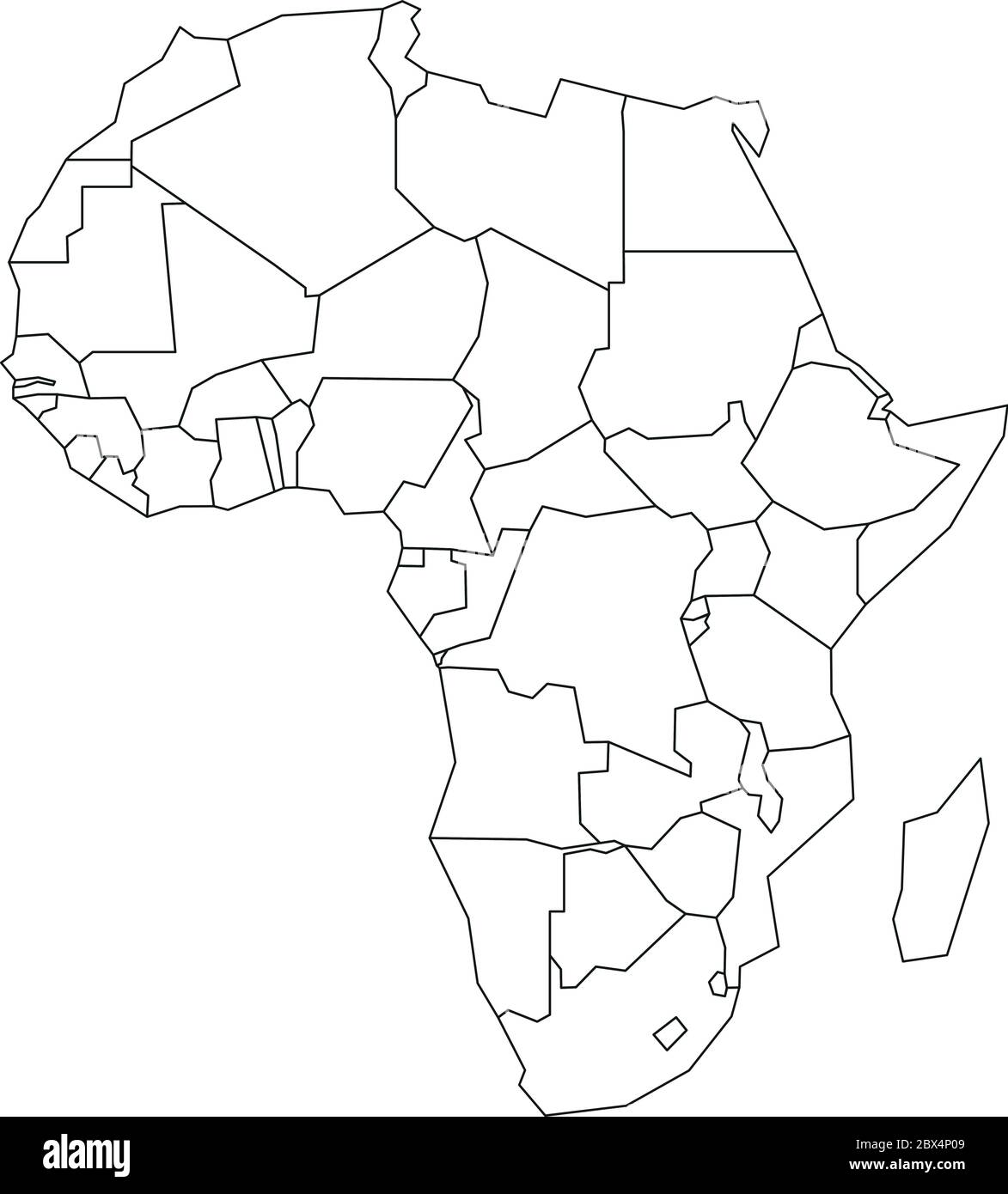 Politische Karte Von Afrika Vereinfachte Darstellung Des Schwarzen Drahtglamtes Vektorgrafik 4791