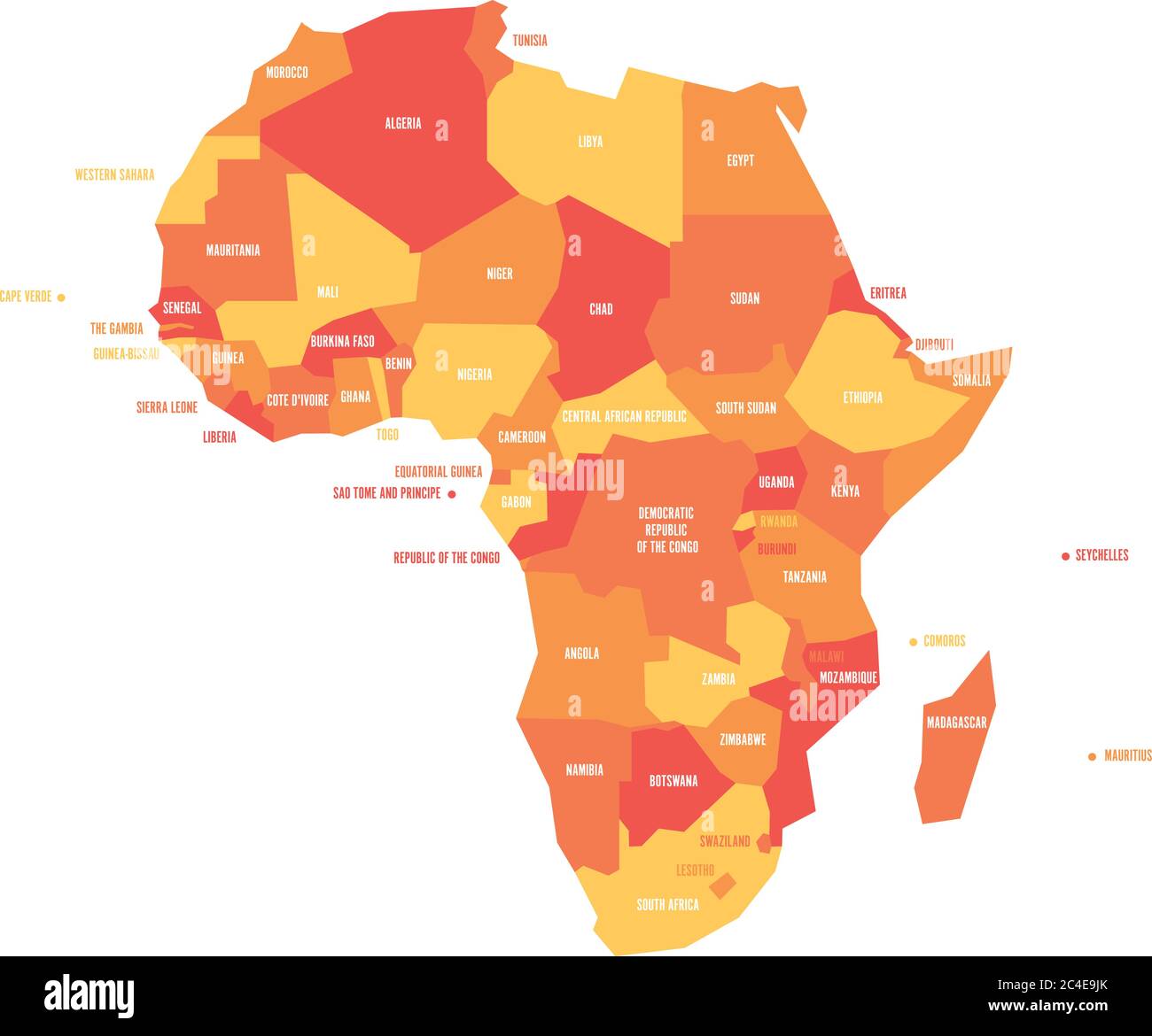 Sehr Vereinfachte Vektor Infografien Politische Karte Von Afrika Stock Vektorgrafik Alamy 0460