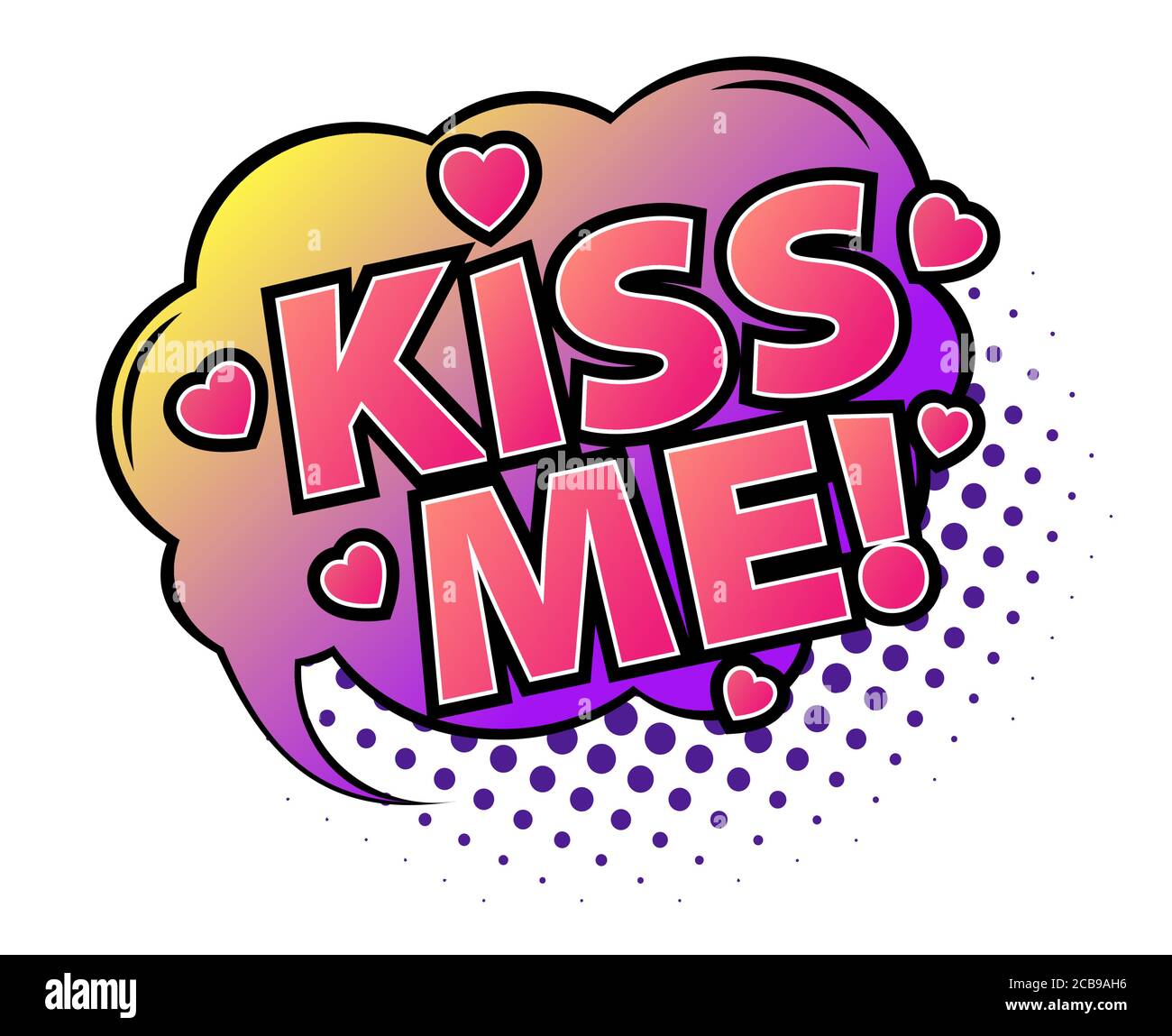 Comic Lettering Kiss Me Comic Sprechblase Mit Emotionalem Text Kiss Me Vektor Helle Dynamische