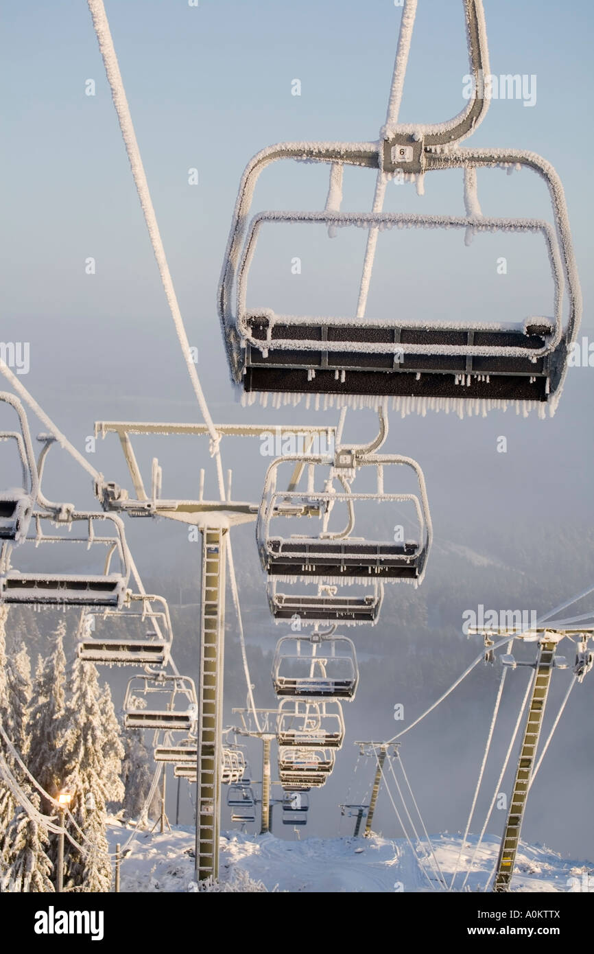 Skilift in Vuokatti Skiresort, Finnland Stockfotografie - Alamy