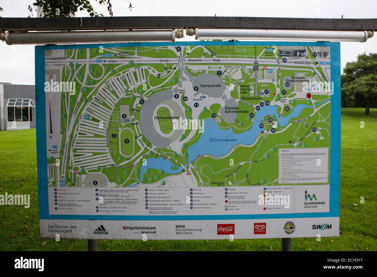 Olympiapark München Karte Deutschland Stockfotografie - Alamy