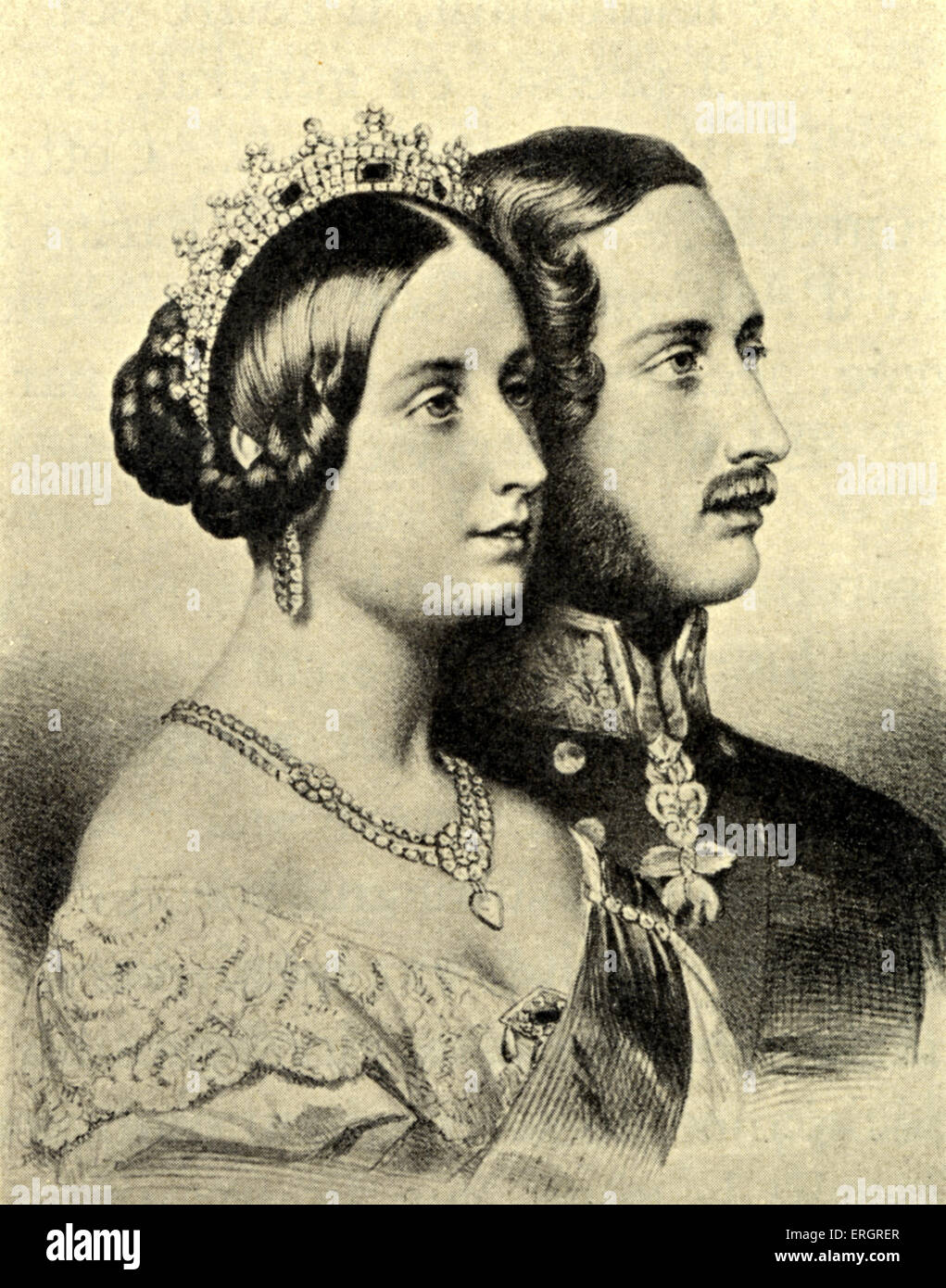 Königin Victoria Und Prinz Albert Porträts Im Profil Stockfotografie Alamy 