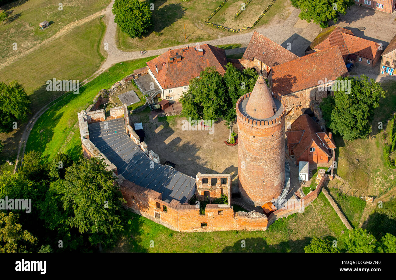 Luftaufnahme, Burg Stargard nördlichste Burg Deutschland