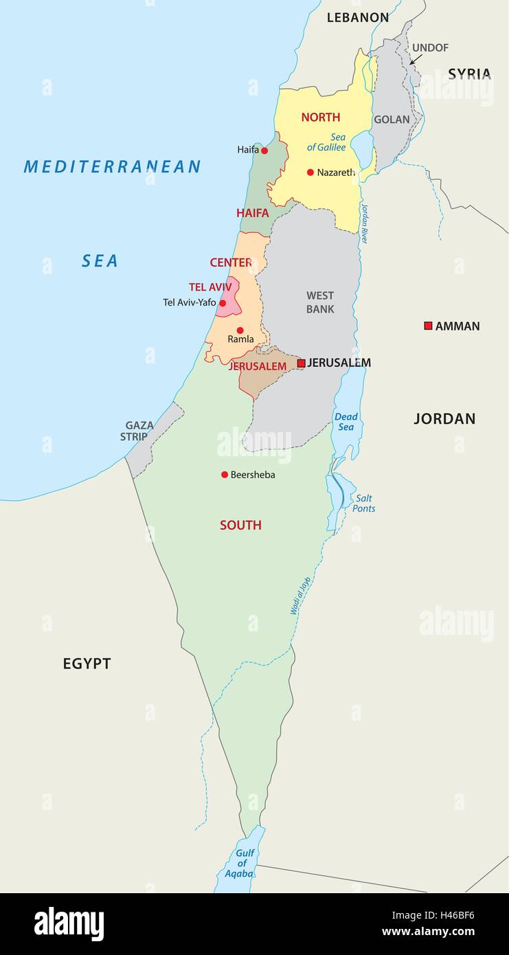 administrative und politische Karte Israel Stock-Vektorgrafik - Alamy