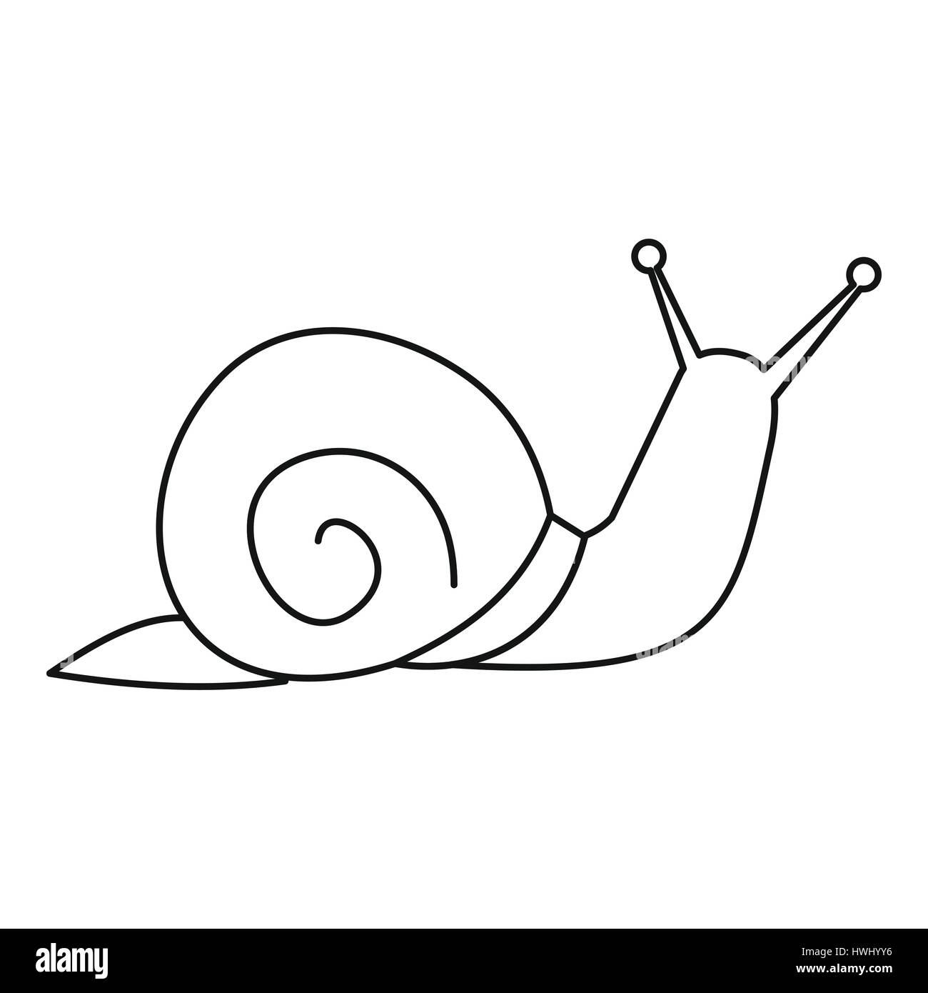 Schnecke-Symbol, Umriss-Stil Stock-Vektorgrafik - Alamy