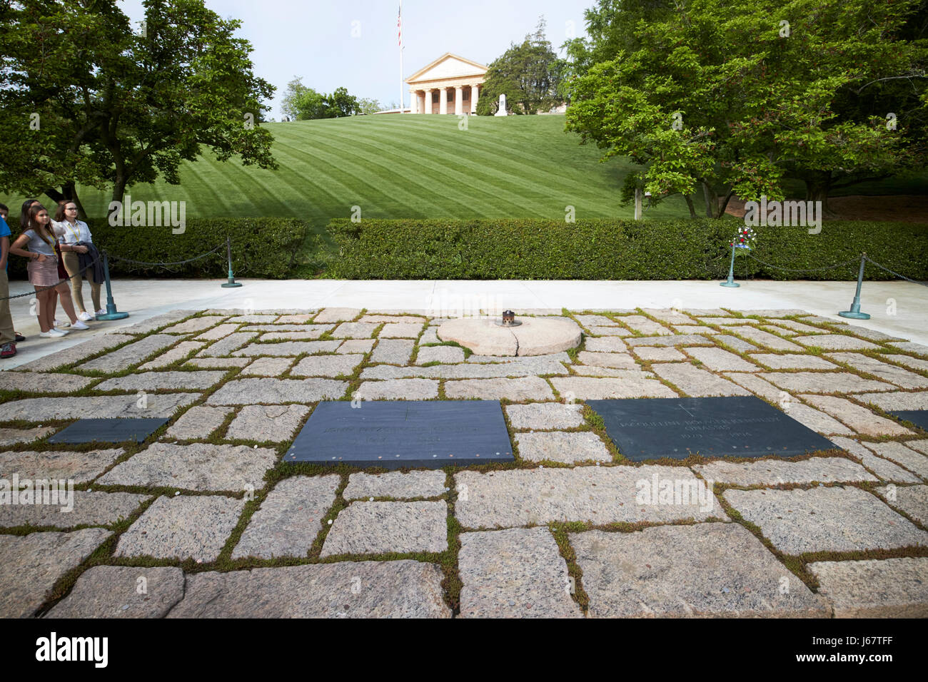 Jfk John F Kennedy Und Jacqueline Bouvier Kennedy Onassis Grabstätte Arlington Friedhof 