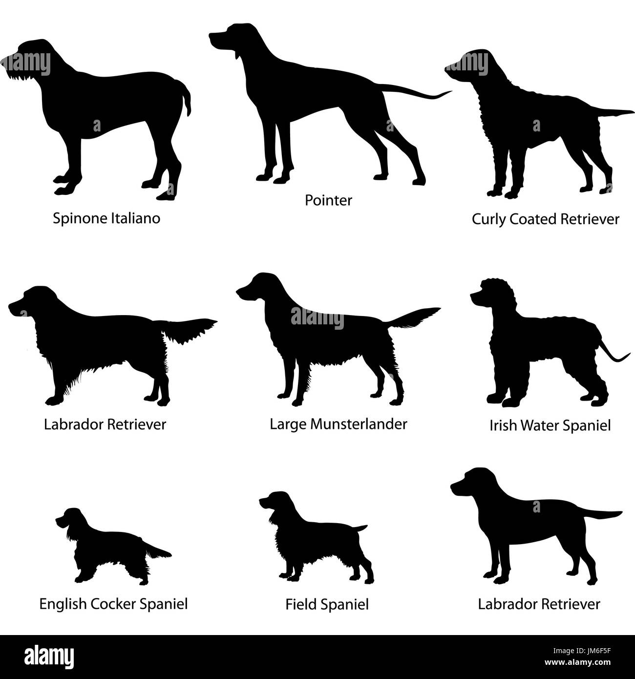 Hund Icon Set. gun Hunde Vector Illustration. silhouette Sammlung von