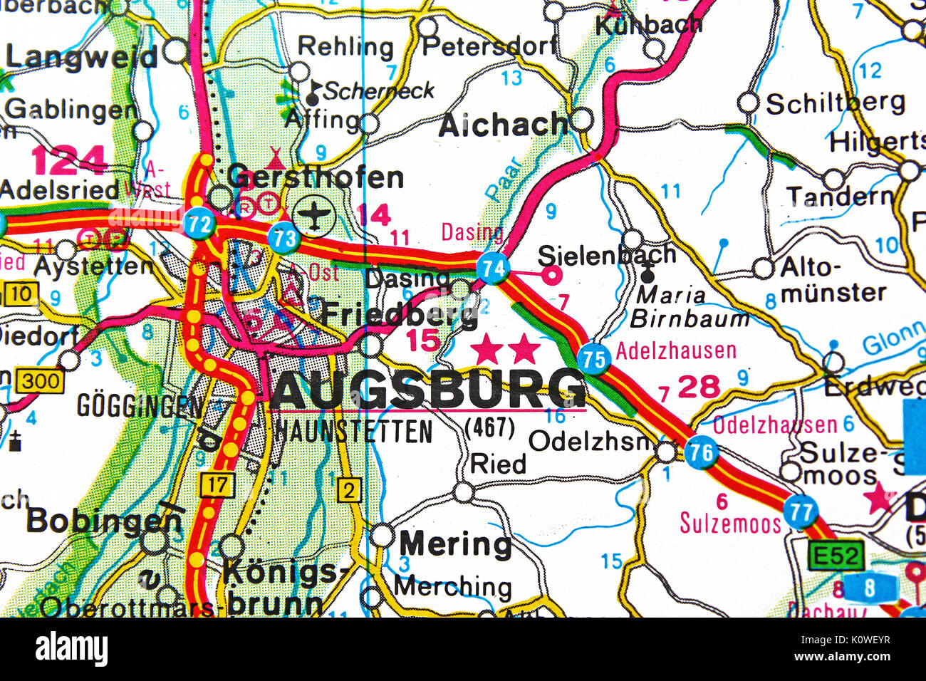 augsburg tourist map