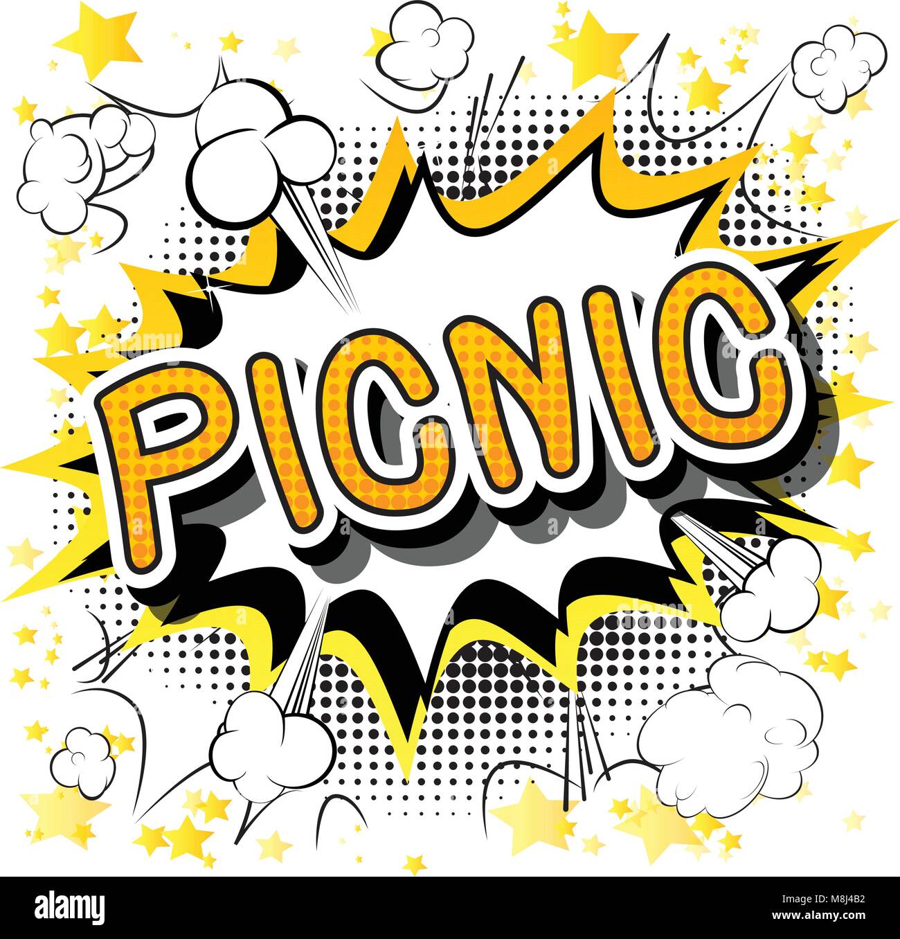 Picknick Comic Stil Wort Auf Abstrakten Hintergrund Stock Vektorgrafik Alamy 6504