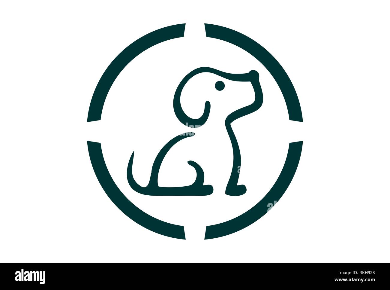 Hund Symbol Vektor logo Vektor Konzept flache Bauweise Stockfotografie