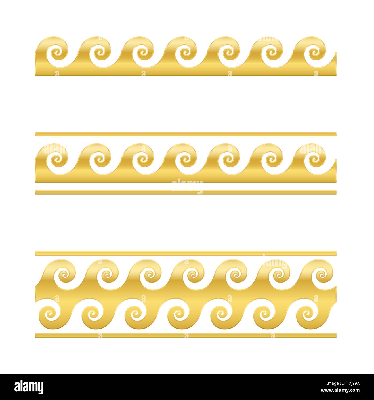 Golden wave Pattern, griechische Mäander Design. Laufender Hund Muster