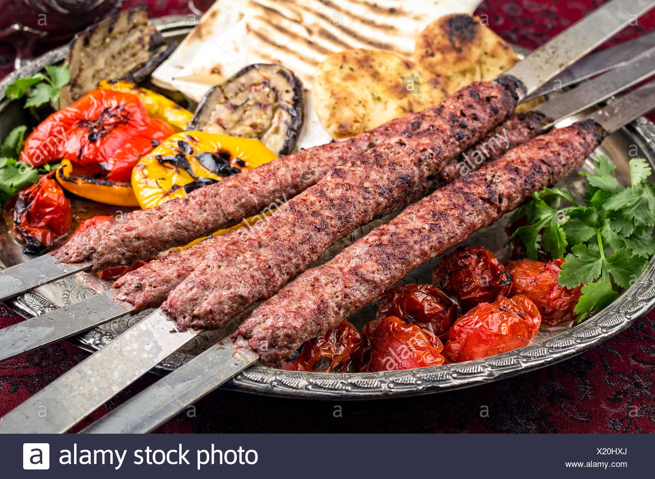 Kebab, Lamm, Arabische Küche Stockfotografie - Alamy